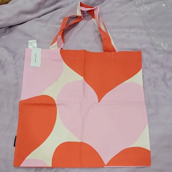Brand New Marimekko Pink and Orange Tote Bag - Picture 3 of 5